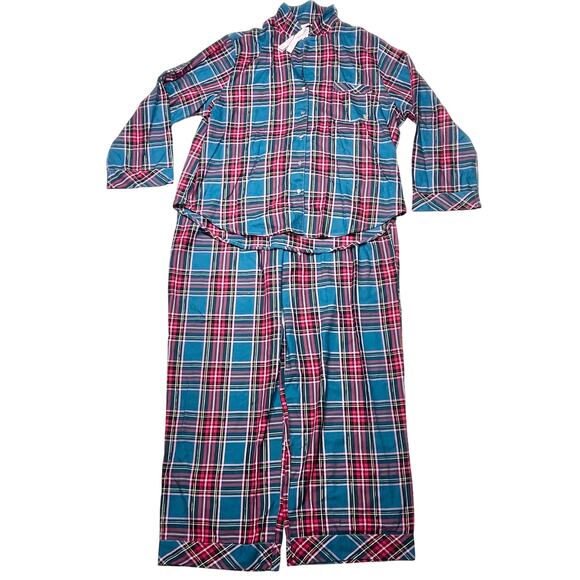 Victorias Secret Green Red Plaid Lounge Pajama Set Women Size XL NWT - Picture 1 of 9